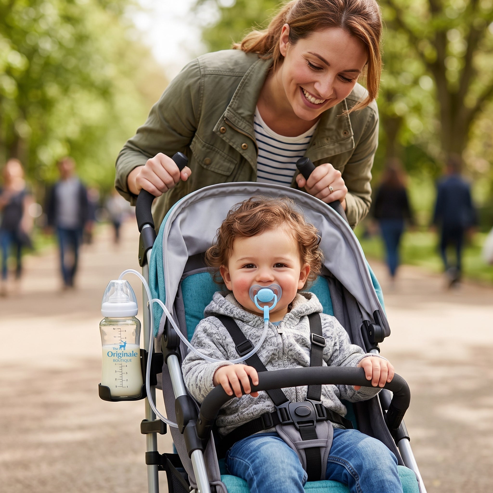 Bébé en poussette