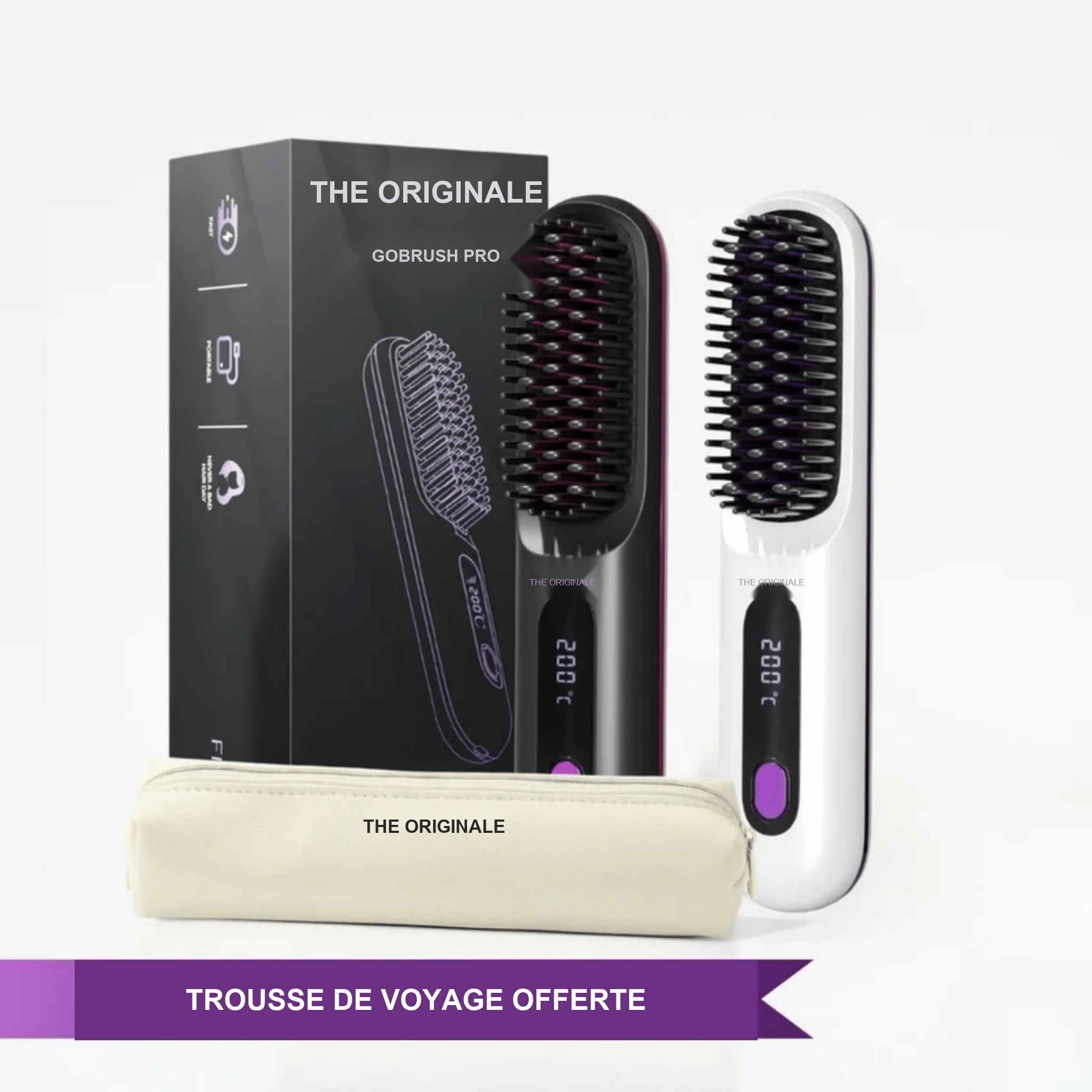Coffret GoBrush PRO Brosse Chauffante Sans Fil The Originale