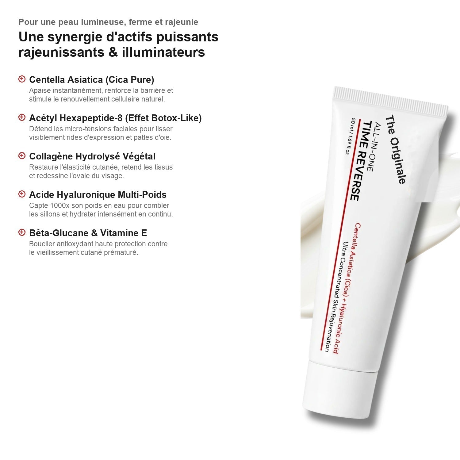 Ingrédients actifs Centella Cica et Peptides