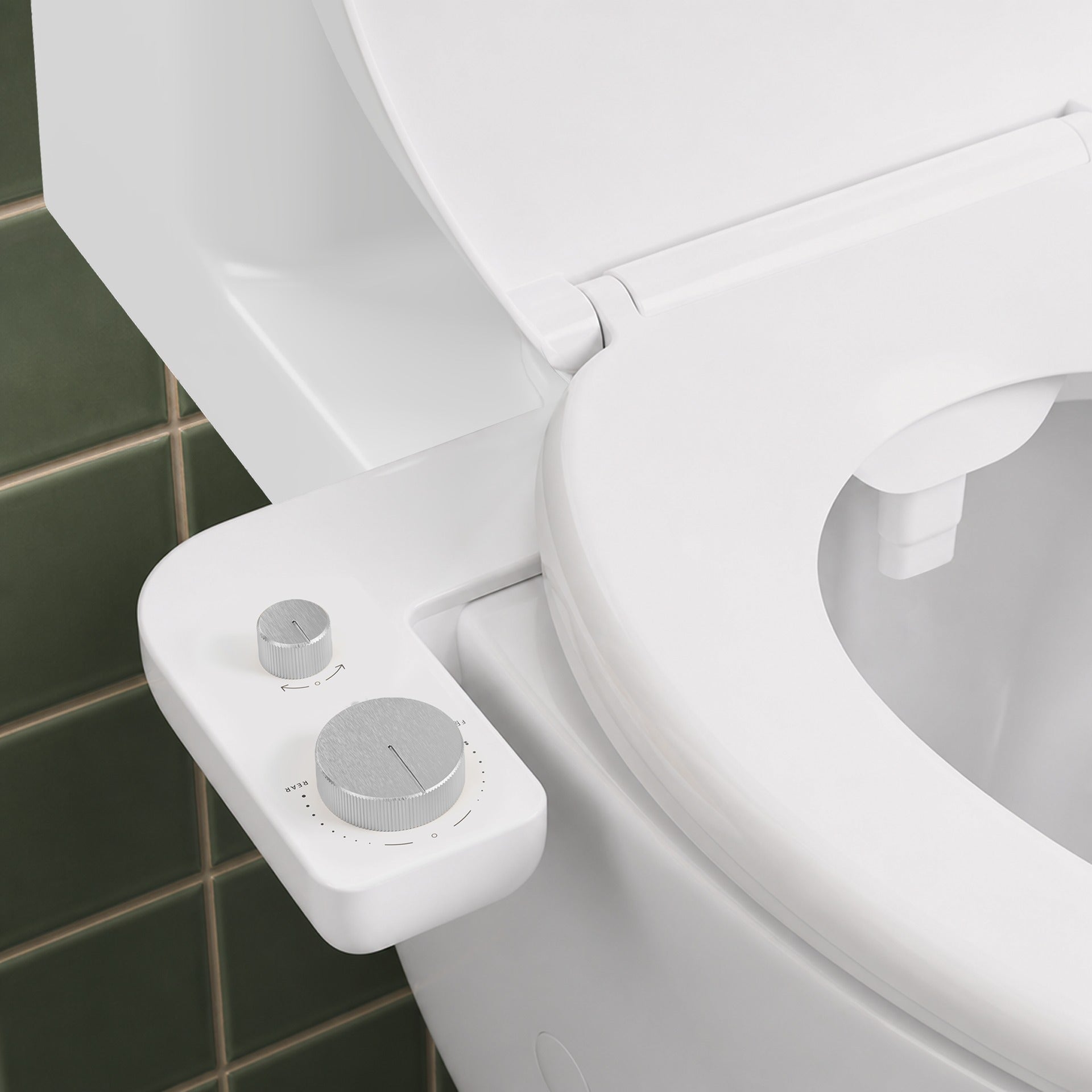 Bidet WC Double Buse Finition Nickel Brossé