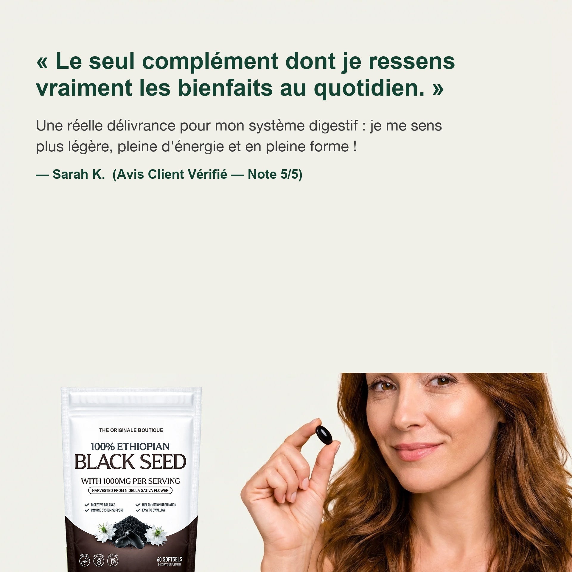 Témoignage cliente confort digestif et transit apaisé