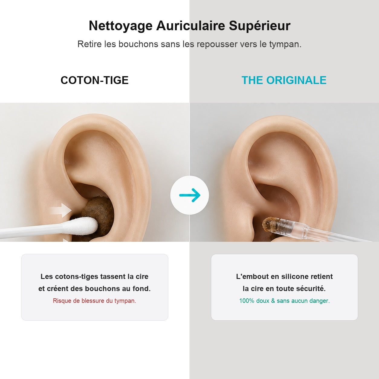 Comparatif coton-tige dangereux vs embout The Originale