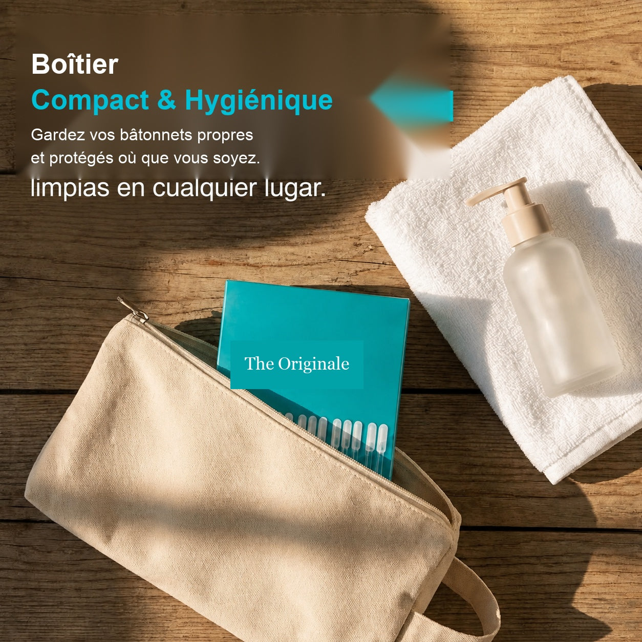 Format nomade hygiénique pour trousse de toilette