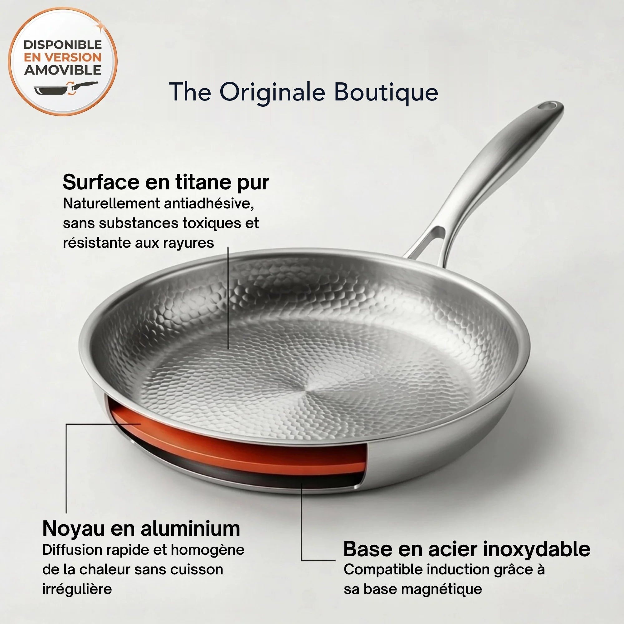 Poêle Antiadhésive en Titane Pur - The Originale Boutique